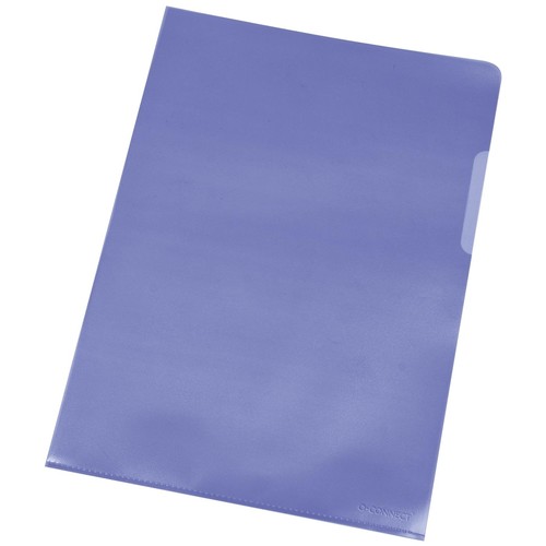 Sichthüllen oben + rechts offen A4 115µ translusz. blau PP genarbt BestStandard Daumenaussparung, mit Einleger (PACK=100 STÜCK) Produktbild