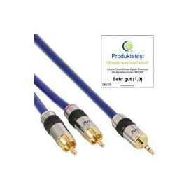 InLine Cinch/Klinke Kabel - PREMIUM - 2x Cinch Stecker an 3,5mm Klinke - 10m Produktbild