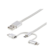 StarTech.com USB Lightning Kabel - USB-C Micro-B Laddekabel - 1m - geflochten - Silber - USB auf Lig Produktbild