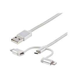 StarTech.com USB Lightning Kabel - USB-C Micro-B Laddekabel - 1m - geflochten - Silber - USB auf Lig Produktbild