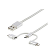 StarTech.com USB Lightning Kabel - USB-C Micro-B Laddekabel - 1m - geflochten - Silber - USB auf Lig Produktbild Additional View 1 S