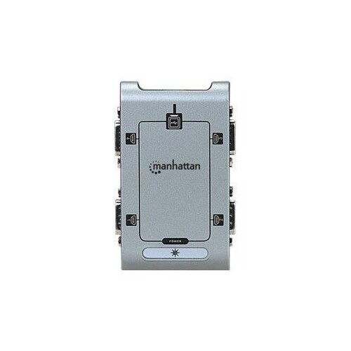 Manhattan USB-A to 4x Serial Port Converter, Male to Male, Serial/RS232, MosChip MCS7840, Automatic Produktbild Additional View 4 L