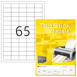 Etiketten Inkjet+Laser+Kop. 48,3x25,4mm auf A4 Bögen weiß BestStandard (PACK=4400 STÜCK) Produktbild