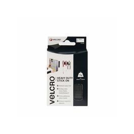 VELCRO Stick On Heavy Duty - Selbstklebendes Klettband - 5 x 10 cm - Schwarz - Kunststoff (Packung m Produktbild