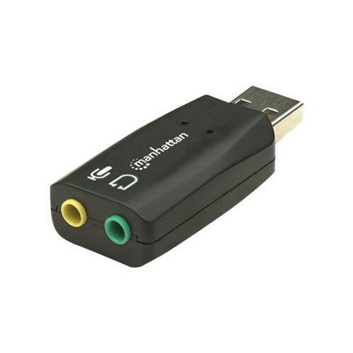 Manhattan USB-A Sound Adapter, USB-A to 3.5mm Mic-in and Audio-Out ports, 480 Mbps (USB 2.0) Produktbild