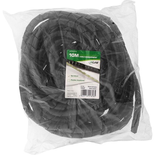 InLine Spiralband 10m - schwarz - 18mm Produktbild Additional View 2 L