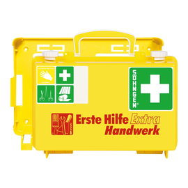 Erste-Hilfe-Koffer EXTRA für Handwerk 26x17x11cm leuchtgelb gefüllt nach DIN 13157 Söhngen 0320125 Produktbild