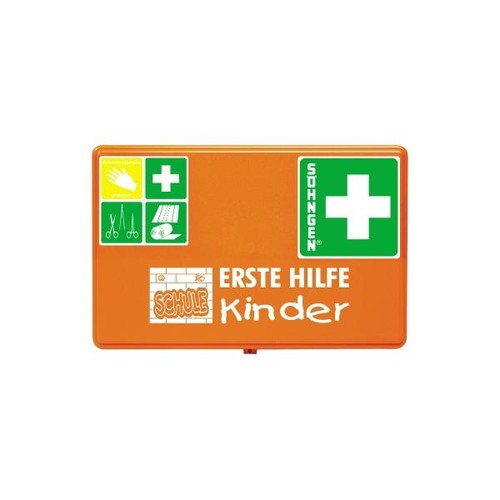 Erste-Hilfe-Koffer SCHULE 26x16x8cm orange gefüllt Söhngen 0350051 Produktbild Front View L