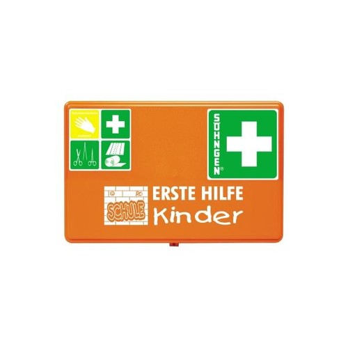 Erste-Hilfe-Koffer SCHULE 26x16x8cm orange gefüllt Söhngen 0350051 Produktbild Front View L