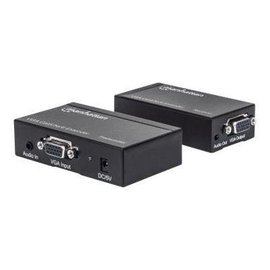 Manhattan VGA Cat5/5e/6 Extender, Extends video and audio signals up to 300m, Black, Three Year Warr Produktbild
