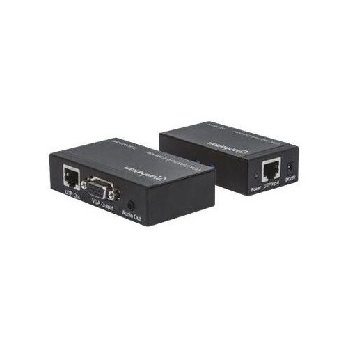 Manhattan VGA Cat5/5e/6 Extender, Extends video and audio signals up to 300m, Black, Three Year Warr Produktbild Additional View 1 L