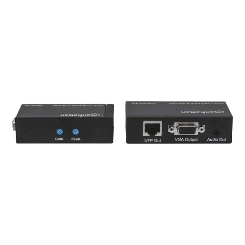 Manhattan VGA Cat5/5e/6 Extender, Extends video and audio signals up to 300m, Black, Three Year Warr Produktbild Additional View 2 L