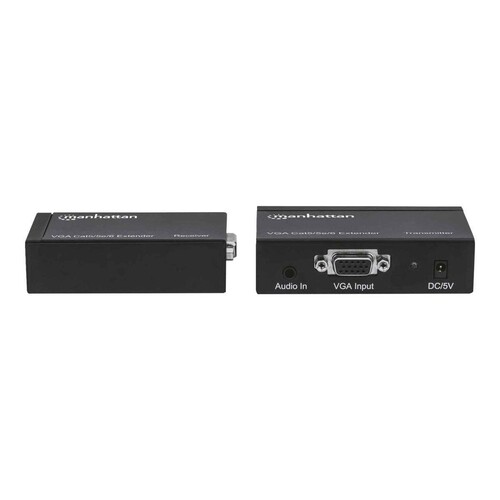 Manhattan VGA Cat5/5e/6 Extender, Extends video and audio signals up to 300m, Black, Three Year Warr Produktbild Additional View 3 L