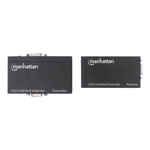Manhattan VGA Cat5/5e/6 Extender, Extends video and audio signals up to 300m, Black, Three Year Warr Produktbild Additional View 4 L