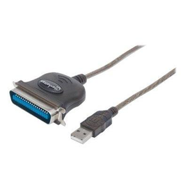 Manhattan USB-A to Parallel Printer Cen36 Converter Cable, 1.8m, Male to Male, Black, 12Mbps, IEEE 1 Produktbild