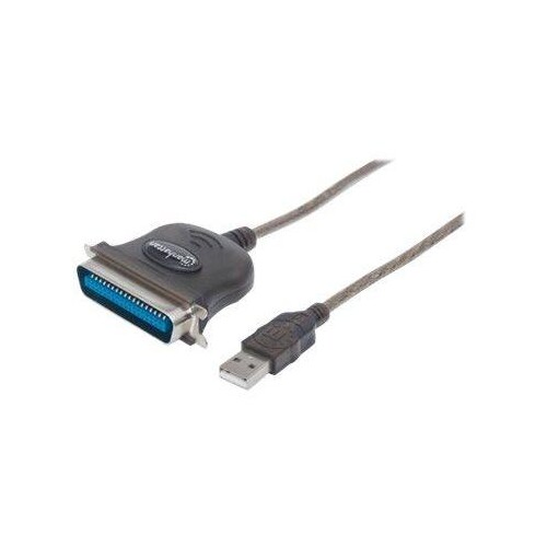 Manhattan USB-A to Parallel Printer Cen36 Converter Cable, 1.8m, Male to Male, Black, 12Mbps, IEEE 1 Produktbild