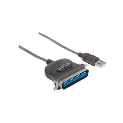 Manhattan USB-A to Parallel Printer Cen36 Converter Cable, 1.8m, Male to Male, Black, 12Mbps, IEEE 1 Produktbild Additional View 3 L