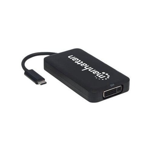 Manhattan USB-C Dock/Hub, Ports (x4): DisplayPort, DVI-I, HDMI or VGA, Note: Only One Port can be us Produktbild