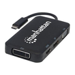 Manhattan USB-C Dock/Hub, Ports (x4): DisplayPort, DVI-I, HDMI or VGA, Note: Only One Port can be us Produktbild Additional View 1 S
