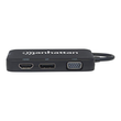 Manhattan USB-C Dock/Hub, Ports (x4): DisplayPort, DVI-I, HDMI or VGA, Note: Only One Port can be us Produktbild Additional View 2 S