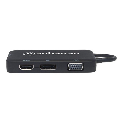 Manhattan USB-C Dock/Hub, Ports (x4): DisplayPort, DVI-I, HDMI or VGA, Note: Only One Port can be us Produktbild Additional View 2 L