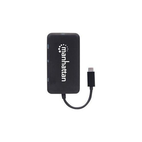 Manhattan USB-C Dock/Hub, Ports (x4): DisplayPort, DVI-I, HDMI or VGA, Note: Only One Port can be us Produktbild Additional View 4 L