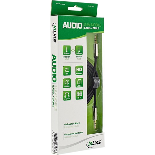InLine Slim Audio Kabel Klinke 3,5mm ST/ST - Stereo - 2m Produktbild Additional View 1 L