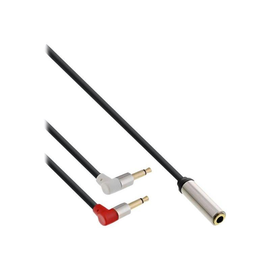 InLine Slim Audio Kopfh. Flugz.-Adapterkab. - 2x3,5mm ST / 3,5mm BU 3pol. - 1m Produktbild