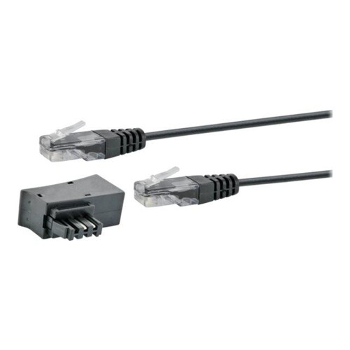 Schwaiger TAE/DSL Adapter With Modem Cable - Telefonkabelsatz Produktbild Front View L