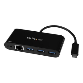 StarTech.com USB-C auf Ethernet Adapter mit 3 Port USB 3.0 Hub und Stromversorgung Produktbild
