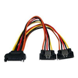 StarTech.com SATA Y-Strom-Adapterkabel mit Verriegelungs Clip 15cm - S-ATA Y Splitter Stromkabel St/ Produktbild