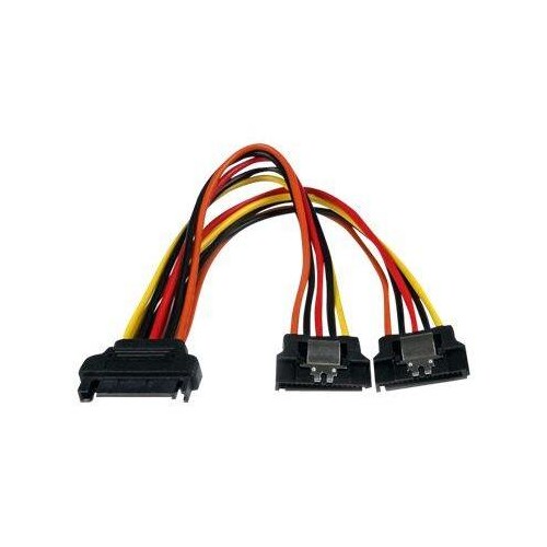 StarTech.com SATA Y-Strom-Adapterkabel mit Verriegelungs Clip 15cm - S-ATA Y Splitter Stromkabel St/ Produktbild