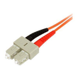 StarTech.com 3m Fiber Optic Cable - Multimode Duplex 50/125 - LSZH - LC/SC - OM2 - LC to SC Fiber Pa Produktbild Additional View 1 S