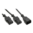 InLine Netz-Y-Kabel - Kaltgeräte - 1x IEC-C14 auf 2x IEC-C13 - 1m Produktbild