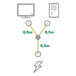 InLine Netz-Y-Kabel - Kaltgeräte - 1x IEC-C14 auf 2x IEC-C13 - 1m Produktbild Additional View 2 S