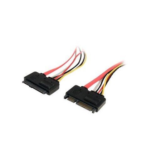 StarTech.com SATA Verlängerung 30cm - 22pin Kombikabel Stecker / Buchse - internes S-ATA Daten- Stro Produktbild