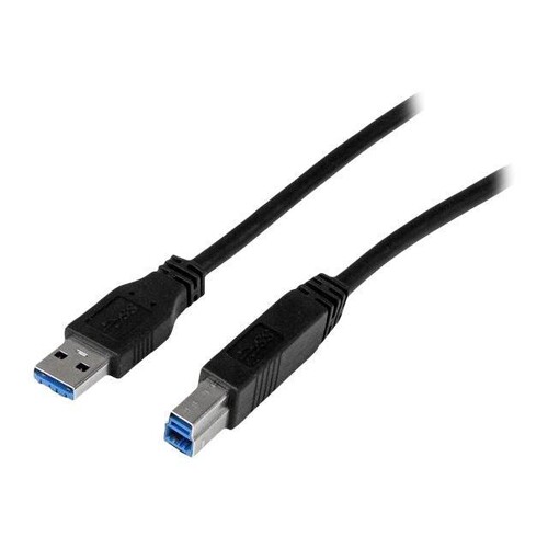 StarTech.com 1m zertifiziertes USB 3.0 SuperSpeed Kabel A auf B - Schwarz - USB 3 Anschlusskabel - S Produktbild