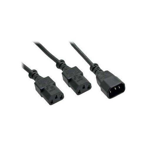 InLine Netz-Y-Kabel - Kaltgeräte - 1x IEC-C14 auf 2x IEC-C13 - 1,8m Produktbild