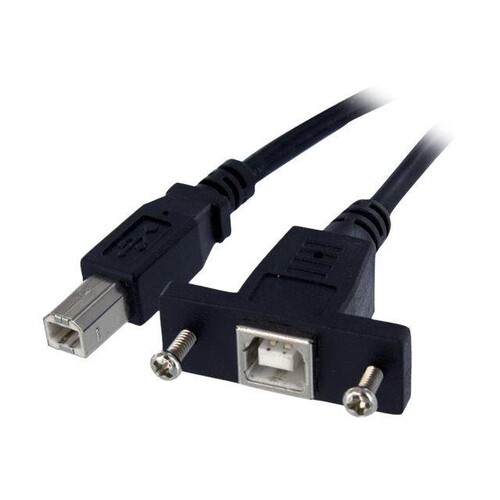 StarTech.com 90cm USB B auf B Blendenmontage Kabel - Bu/St - USB Verlängerungskabel - Einbaubuchsen Produktbild