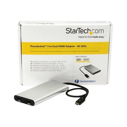 StarTech.com Thunderbolt 3 auf zwei HDMI Adapter Produktbild Additional View 1 L
