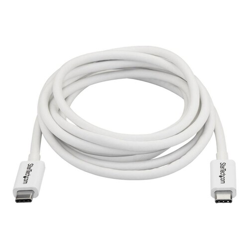 StarTech.com Thunderbolt 3 Kabel - 20Gbit/s - 2m - Weiß - 4K 60Hz - Passiv - Thunderbolt Kabel - USB Produktbild Additional View 2 L