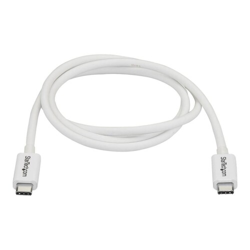 StarTech.com Thunderbolt 3 Kabel - 20Gbit/s - 1m - Weiß - 4K 60Hz - Passiv - Thunderbolt Kabel - USB Produktbild
