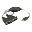 Manhattan USB-A to 2x Serial Ports Converter cable, 45cm, Male to Male, Serial/RS232/COM/DB9, Prolif Produktbild Additional View 1 S