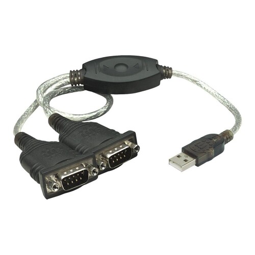 Manhattan USB-A to 2x Serial Ports Converter cable, 45cm, Male to Male, Serial/RS232/COM/DB9, Prolif Produktbild Additional View 1 L
