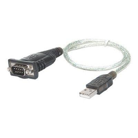 Manhattan USB-A to Serial Converter cable, 45cm, Male to Male, Serial/RS232/COM/DB9, Prolific PL-230 Produktbild