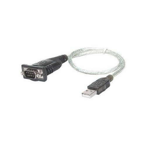 Manhattan USB-A to Serial Converter cable, 45cm, Male to Male, Serial/RS232/COM/DB9, Prolific PL-230 Produktbild