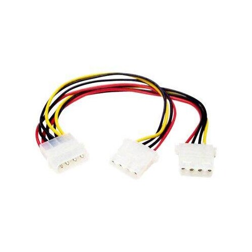 StarTech.com Y-Kabel 4 pin Molex Stecker - Molex Splitter IDE Stromkabel - 2 x LP4 intern - Stromkab Produktbild Front View L