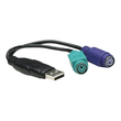 Manhattan USB-A to PS/2 Converter cable, 15cm, Male to Female, Black, Connects Two PS/2 Devices via Produktbild Additional View 1 S