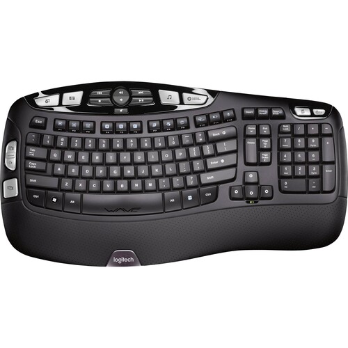 Tastatur Keyboard Wireless K350 schwarz Logitech 920-004484 Produktbild Front View L