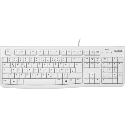 Tastatur Keyboard Media K120 weiß Logitech 920-003626 Produktbild Front View L